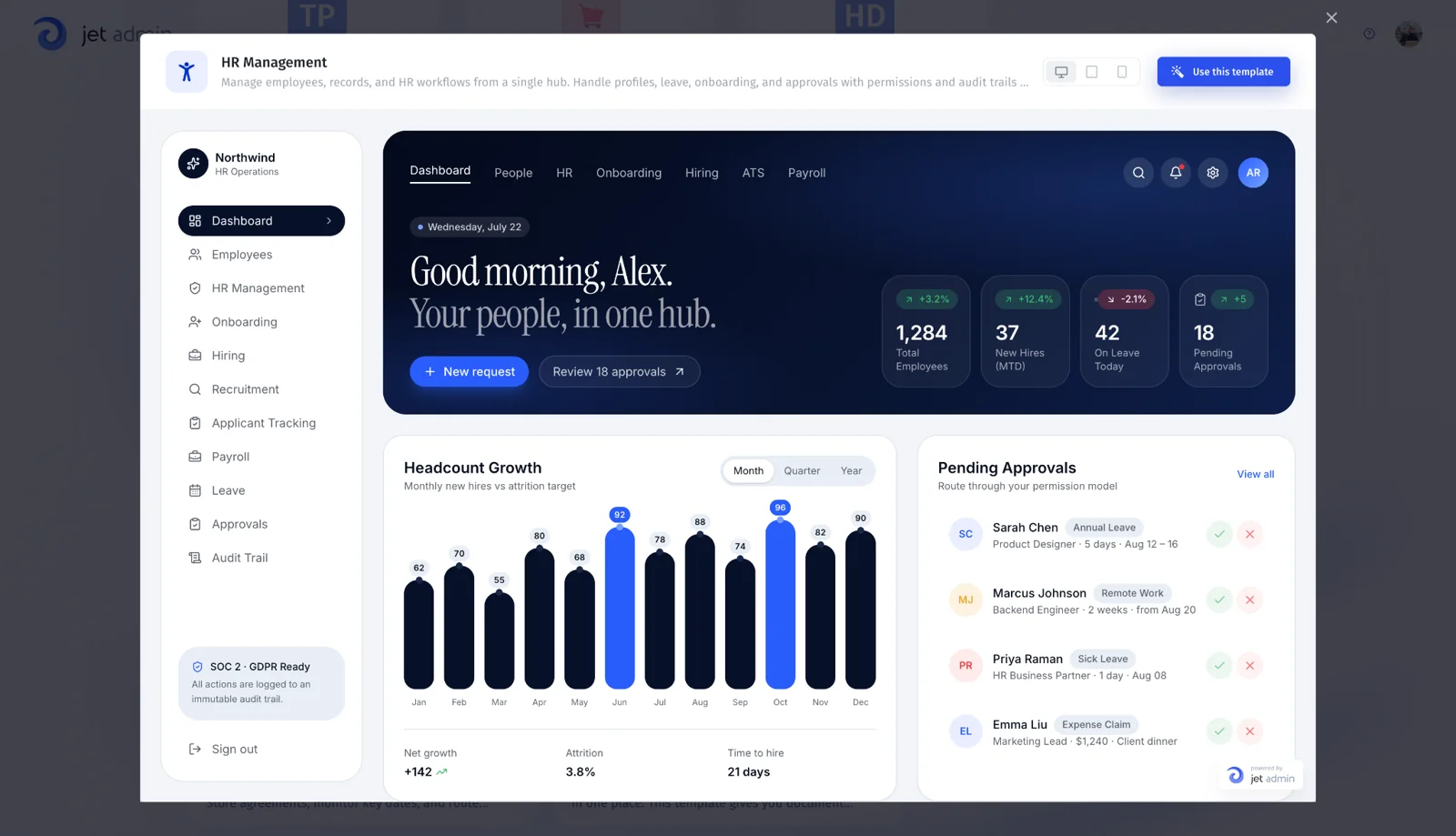 HR Management template preview